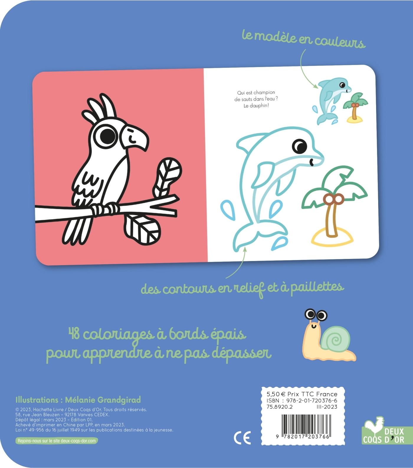 Coloriages à bords pailletés - Gaspard le guépard - Mélanie Grandgirard - DEUX COQS D OR
