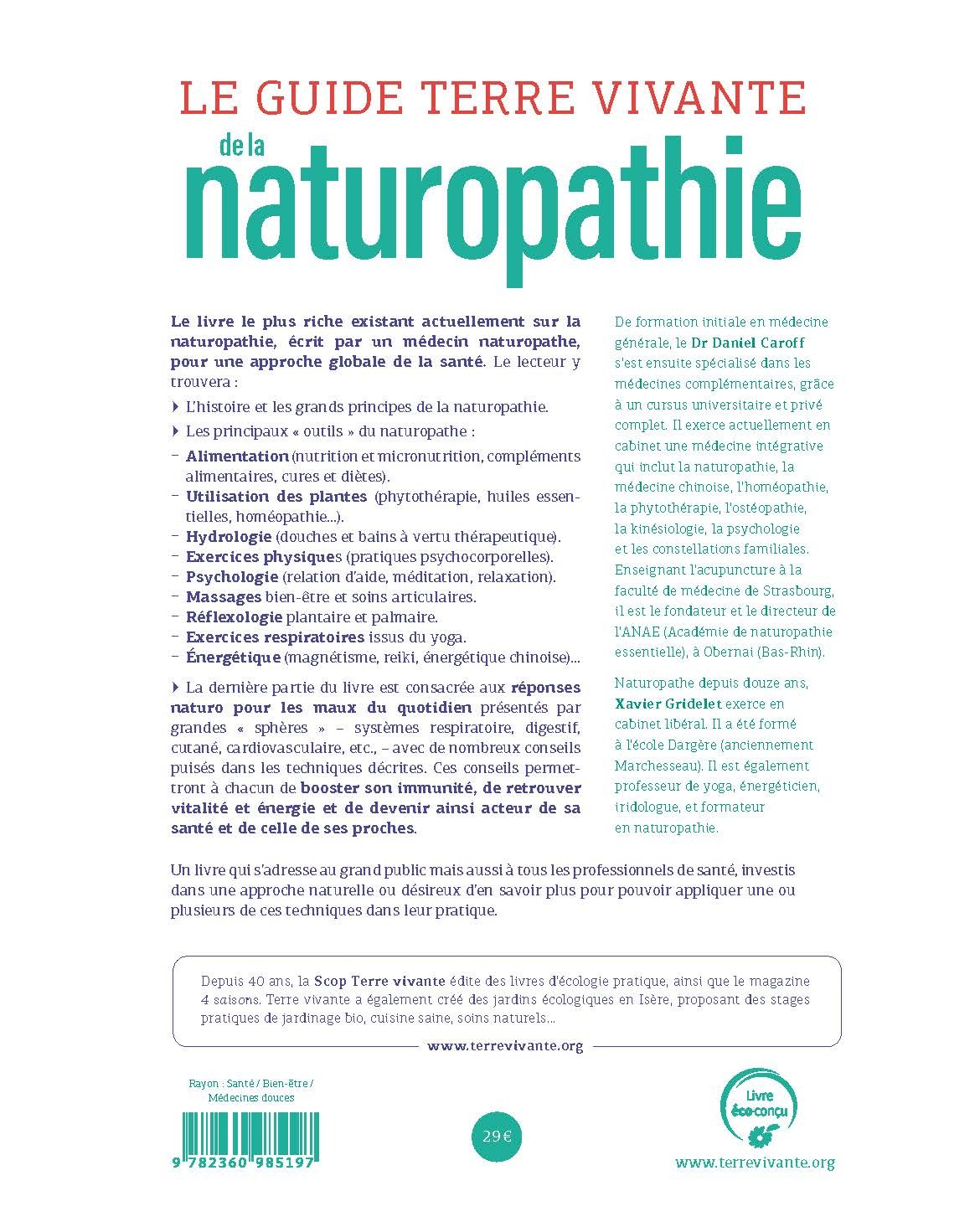 Le guide Terre vivante de la naturopathie - Daniel Caroff (Dr) - TERRE VIVANTE