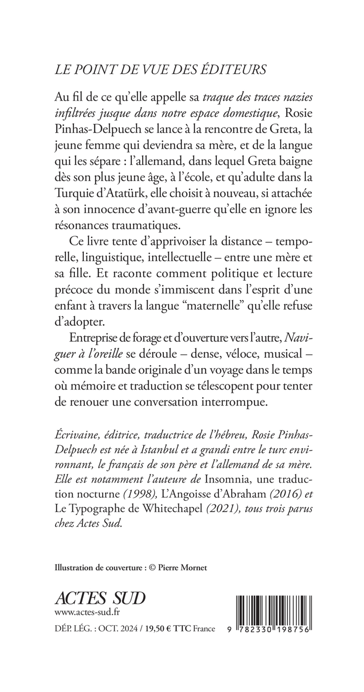 Naviguer à l'oreille -  PINHAS-DELPUECH ROSIE, Rosie Pinhas-Delpuech, Rosie Pinhas-Delpuech - ACTES SUD