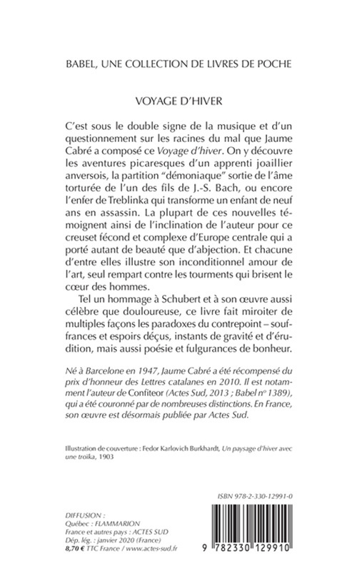 Voyage d'hiver - Jaume Cabre, Edmond Raillard, Jaume Cabre, Edmond Raillard - ACTES SUD