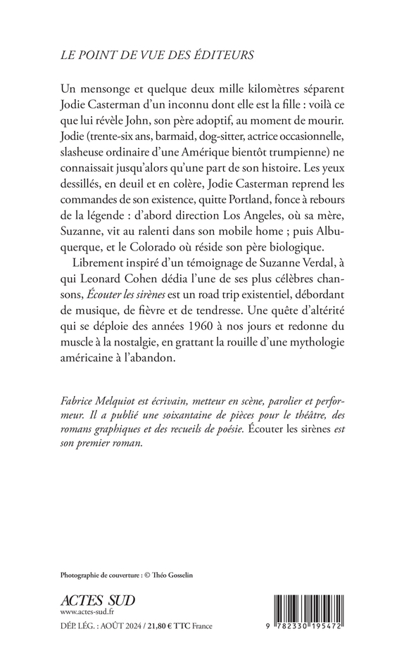 Écouter les sirènes - Fabrice Melquiot - ACTES SUD