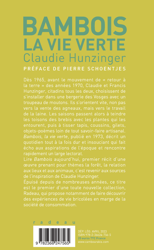 Bambois, la vie verte - Claudie Hunzinger, Françoise Saur, Pierre Schoentjes, Claudie Hunzinger, Françoise Saur, Pierre Schoentjes - CAMBOURAKIS