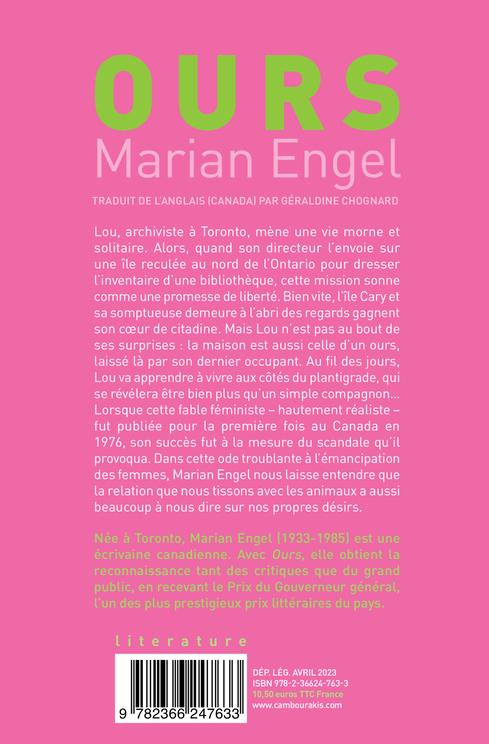 Ours - Marian Engel, Géraldine Chognard - CAMBOURAKIS