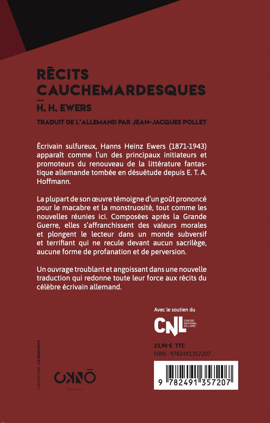 Récits cauchemardesques - Hanns Heinz Ewers, Jean-Jacques Pollet - OKNO EDITIONS