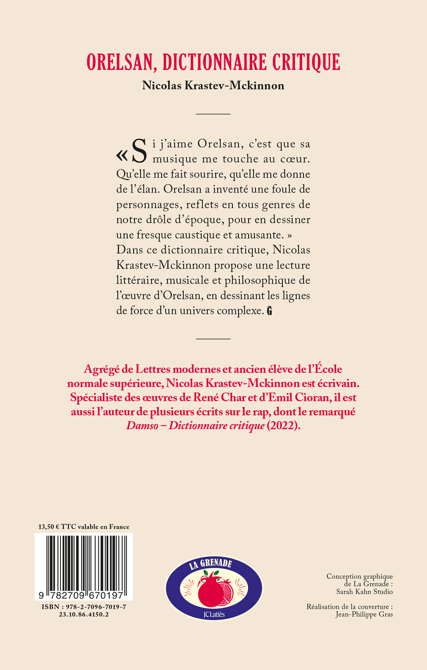Orelsan - Dictionnaire critique - Nicolas Krastev-Mckinnon - LATTES