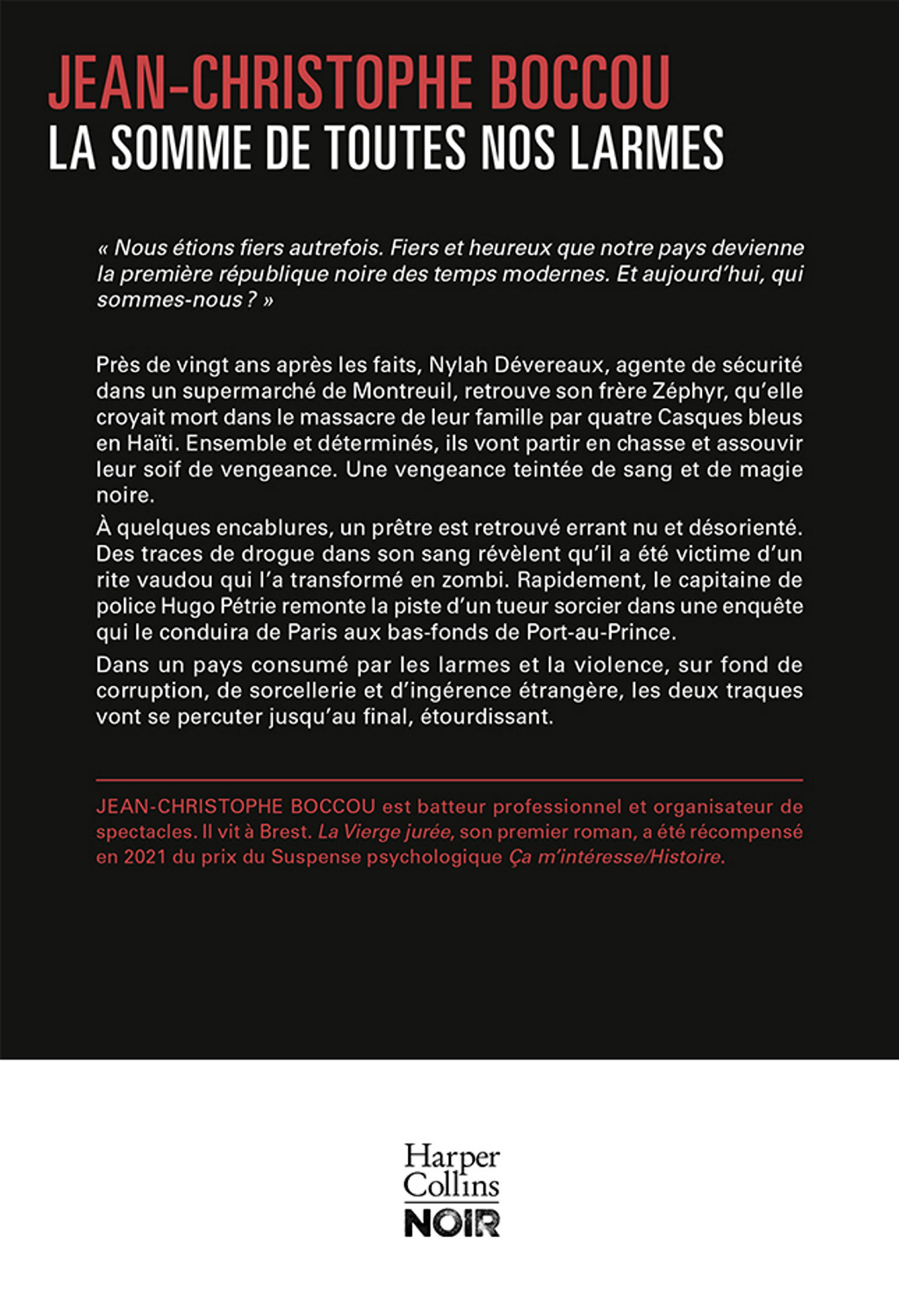 La Somme de toutes nos larmes - Jean-Christophe Boccou - HARPERCOLLINS