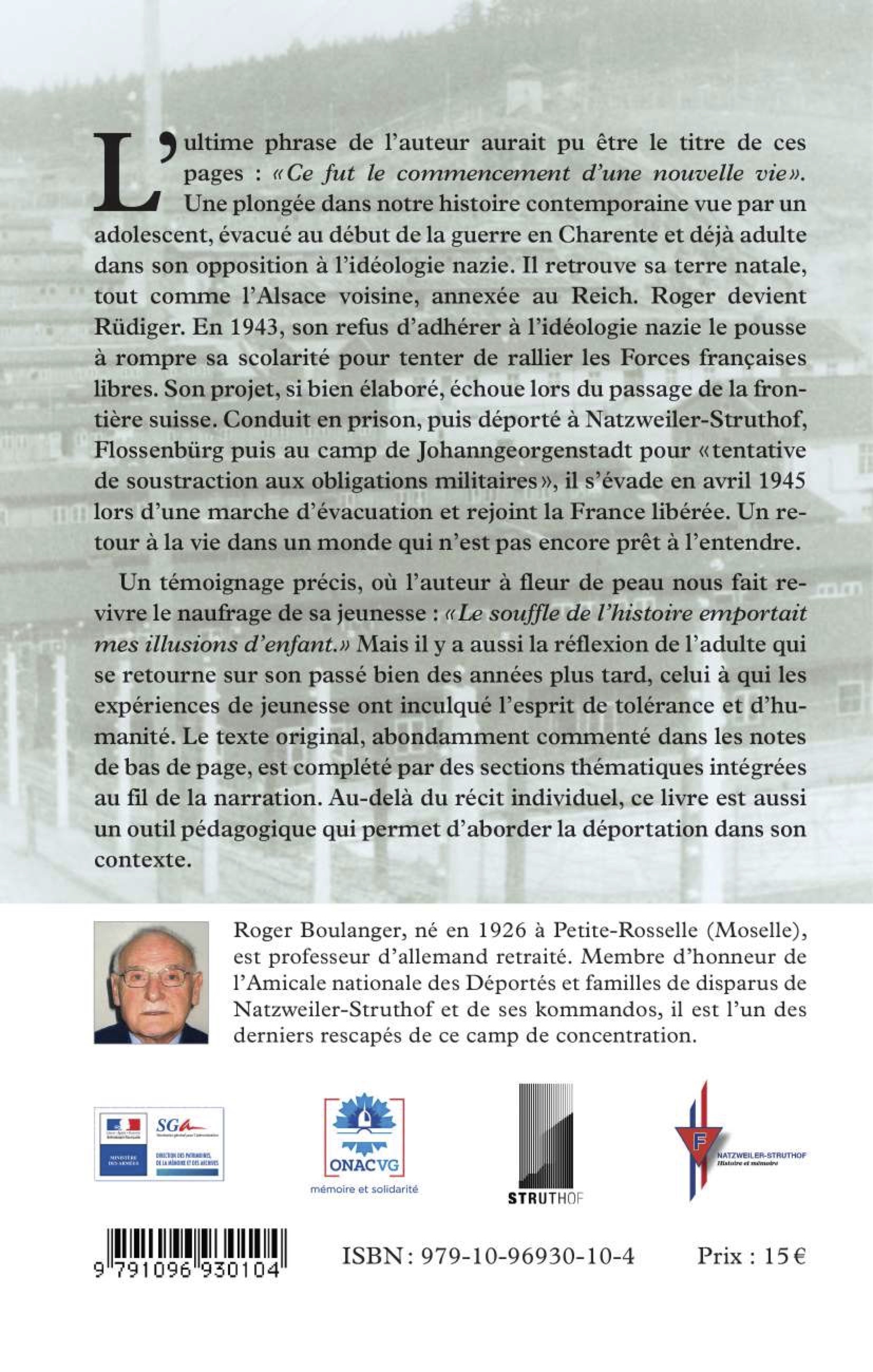 Un fétu de paille dans les bourrasques de l'histoire - les tribulations d'un jeune Lorrain pendant la Seconde guerre mondiale - Roger Boulanger - TIRESIAS